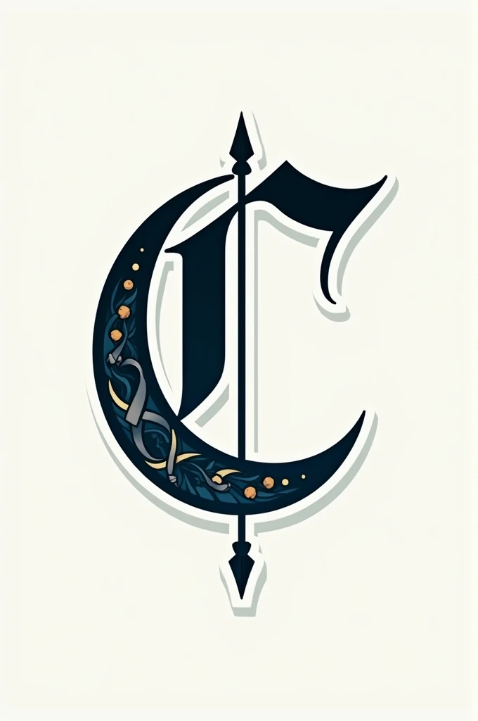 A logo, for a tattoo studio using two "c" which are the initials of chello criarte, using shades of blue, black and white and some elements in the middle of the tattoo, where you can reach different audiences, being more in a 2D position"c" tattoo elements!