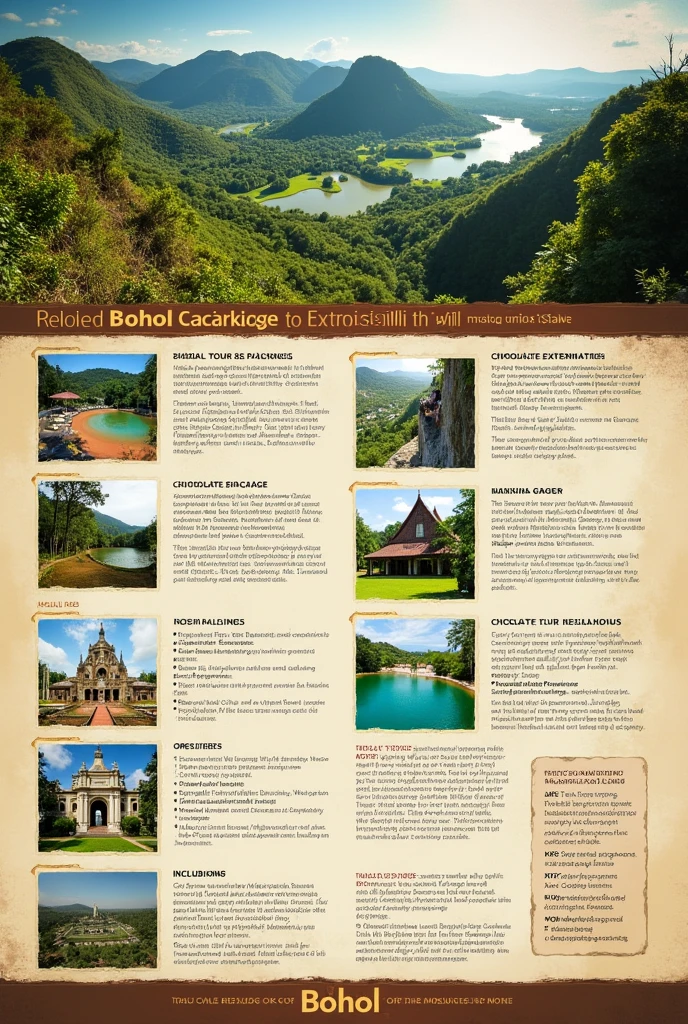  brochure about sa tour packages bohol Philippines and w/inclusions & exclusions