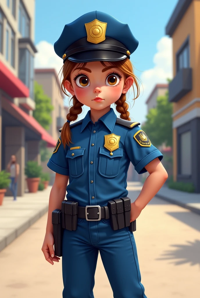 girl dressed as a police officer 