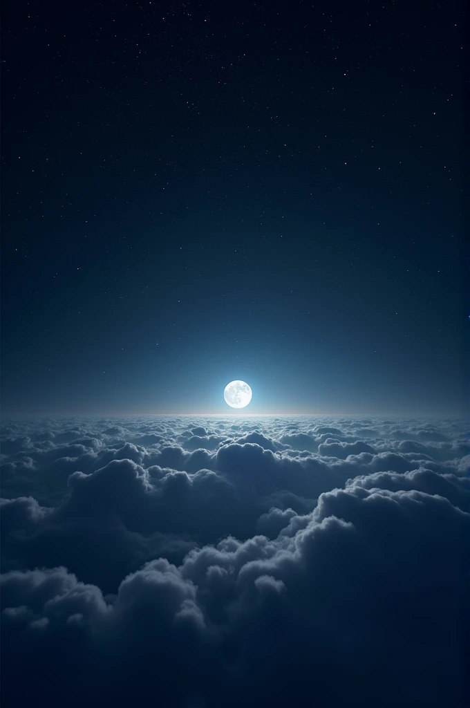 A single moon surrounded by stars
