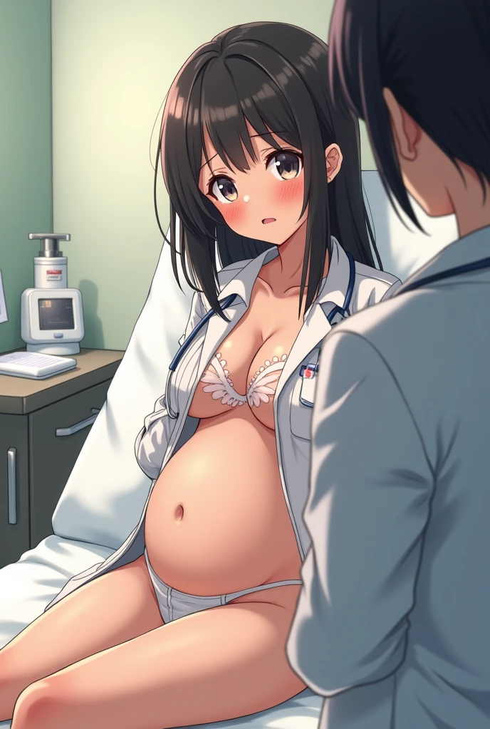 Japanese female anime character goes to gynecologist for pregnancy and gets naked. Doctor says, &quot;Uh..Let&#39;s do an ultrasound.”