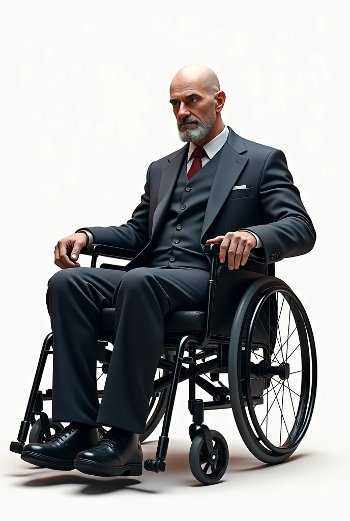 Creation of the Prophet Charles Xavier sitting in a wheelchair doing work It's like using psychic powers. white background