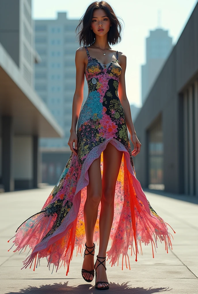 You can create an 1 teenager, drip dress