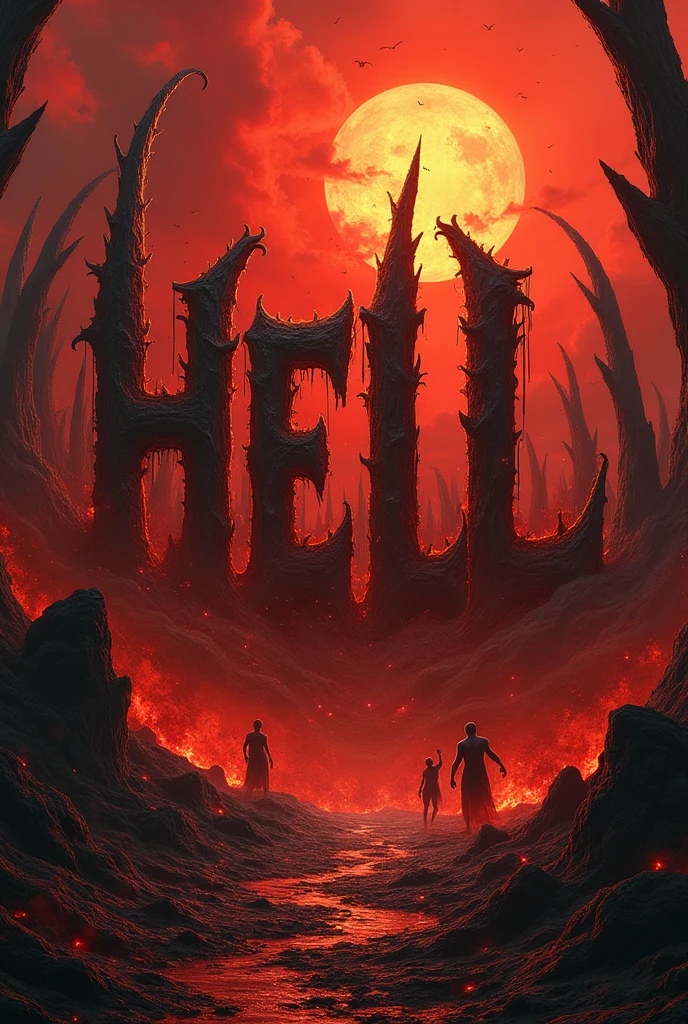 (photorealism:1.2), hell written in creative way font