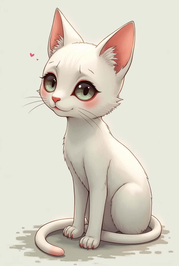 neko girl, white skin, clear image, sad eyes, small smilling, pussy clear