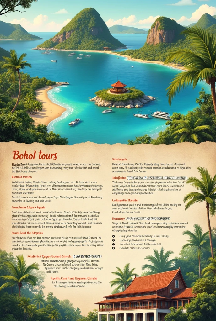 brochure about sa tour packages bohol Philippines w/inclusions & exclusions