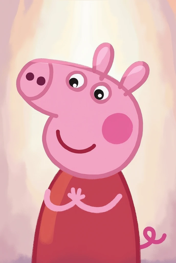 Peppa pig has her hands together in prayer