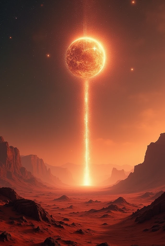 Radio signal reaching the planet Mars through space