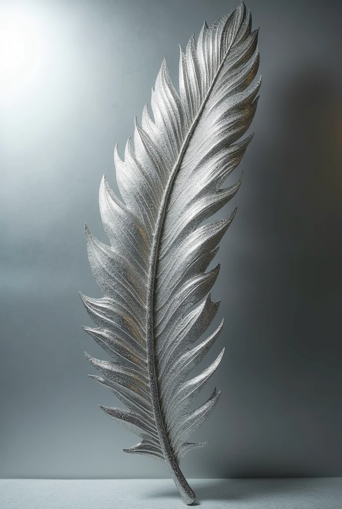 One metal feather silver glitter and shine no background more like metal feather metal stylish