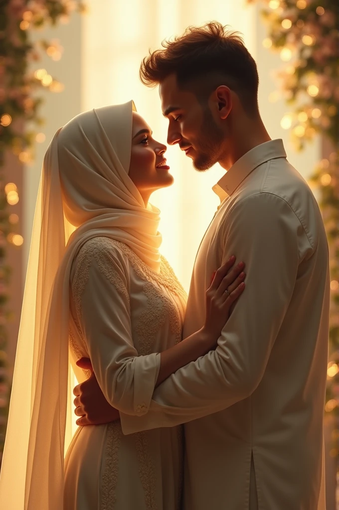 You
Sent by you:
create an image of muslimah wife with her husband