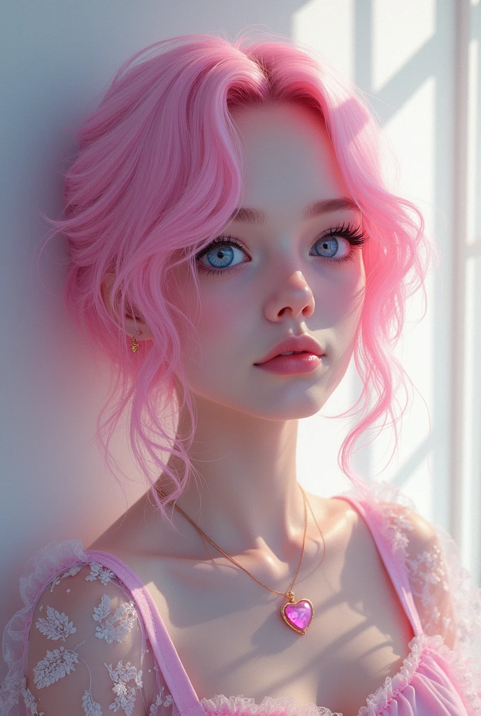 gay guy. VeryVery beautiful height 174cm. Cotton candy pink hair blue eyes with lush eyelashes jellyfish hairstyle. the guy wears clothes in the alt-style. Femboy cutie anime style full body.