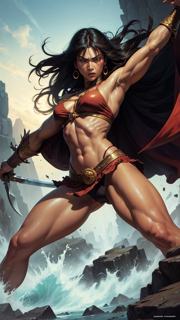 The Savage Sword of Conan, Ernie Chan art work, dynamic hero