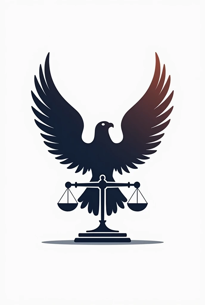 Generate a logo with an eagle and the symbol of justice, representing a company that helps individuals get jobs, add a handle