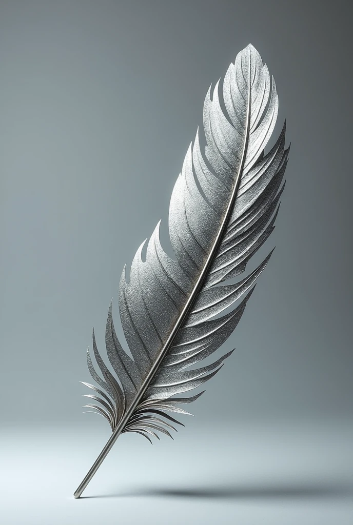 One metal feather silver glitter and shine no background more like metal feather metal stylish no bend 