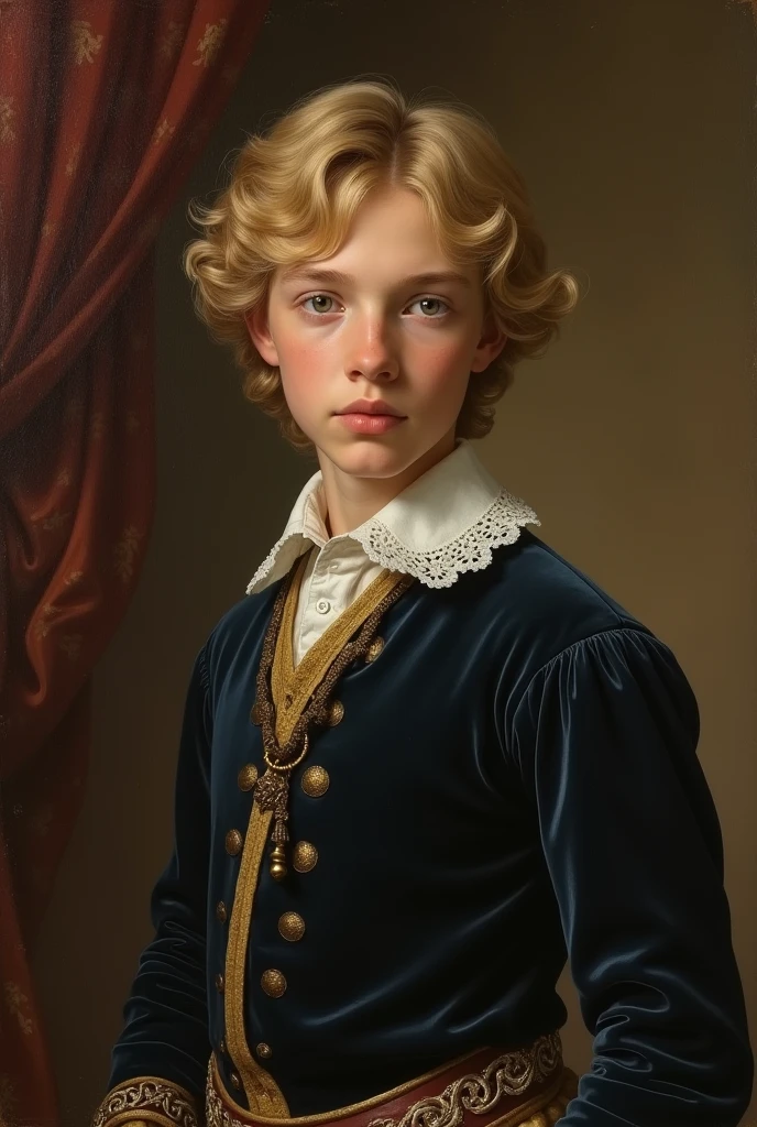 yo, masculine, blonde hair, 17. century 