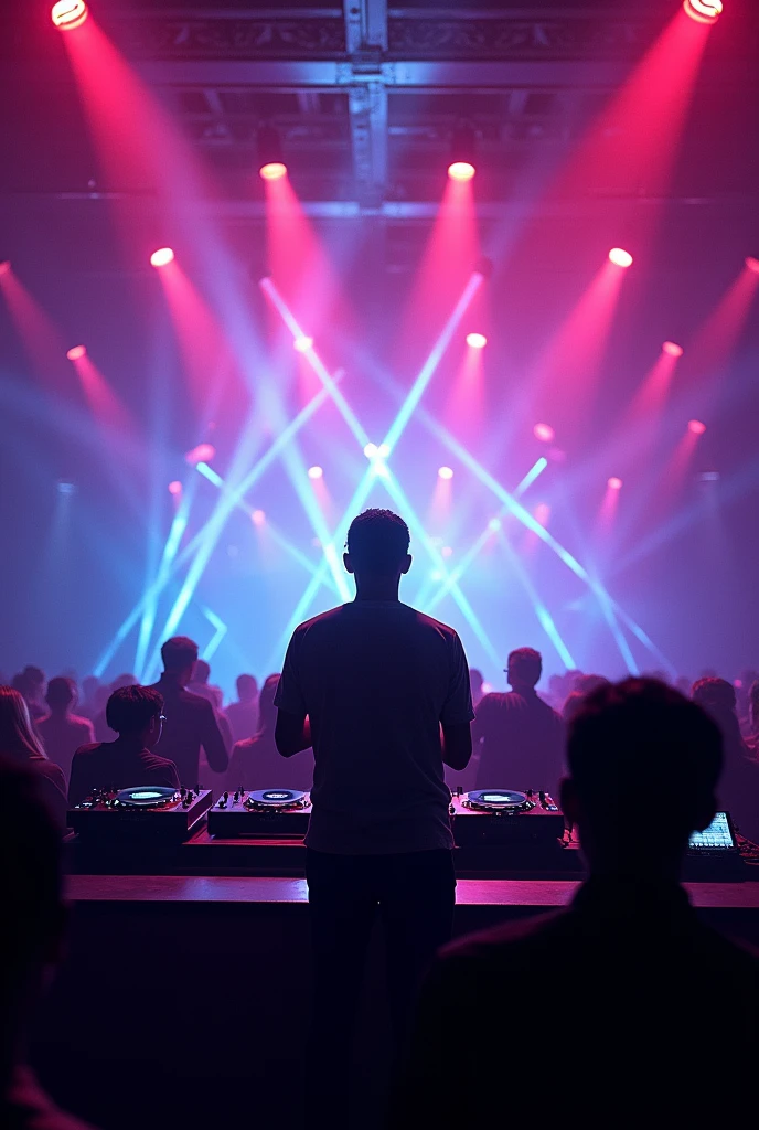 nightclub background with lights black dj