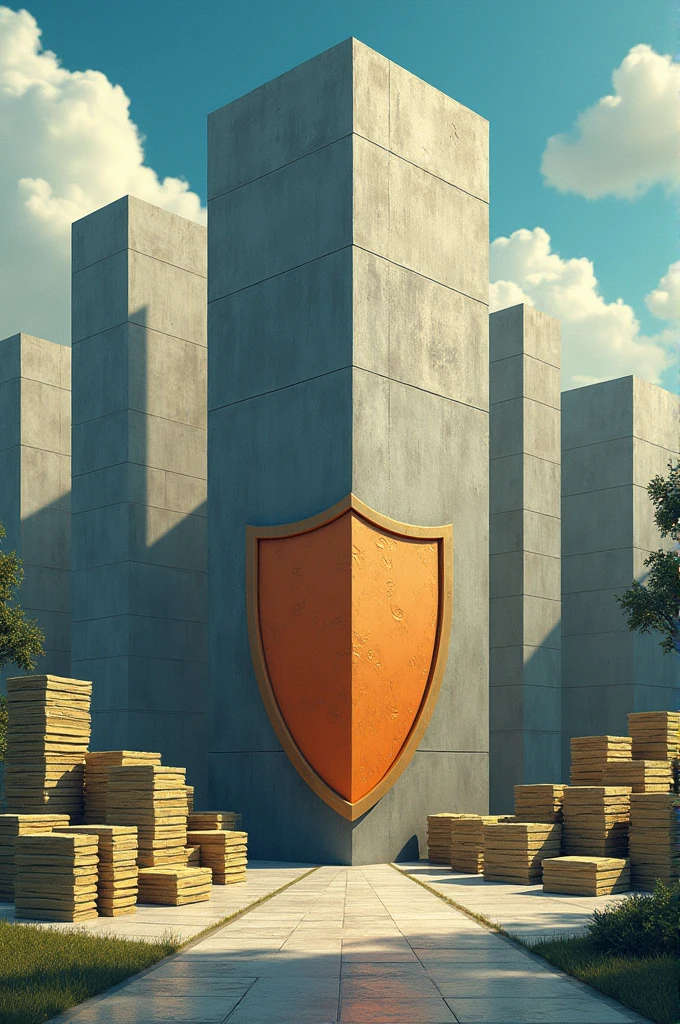 Side View Observation Of A Block Of Buildings With Money Piled Up In Stacks Behind The Blocks Of Building & A Big Shield Standing Between The Block Of Buildings & An Arrow With Inflation Boldly Inscribed On It Moving Towards The Blocks Of Building