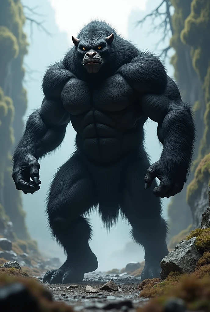 black muscular furry man
