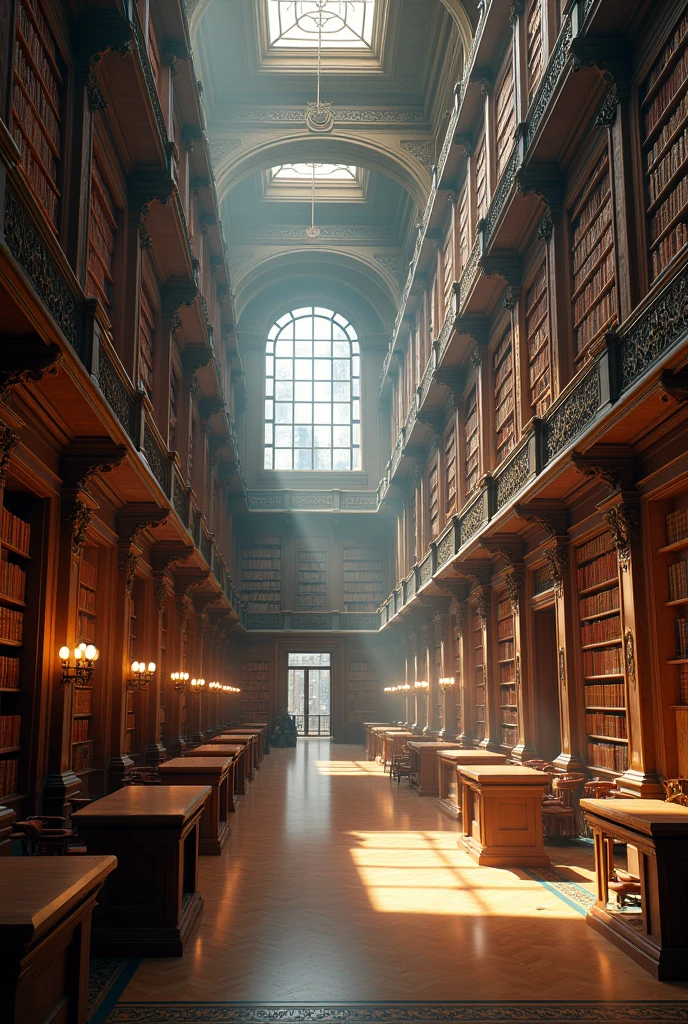 generate me a library, an empty one with no people, this library need to be
big and full of books