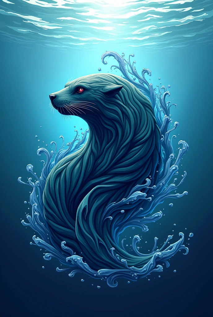 Create a car logo using a seal lion as inspiration. The name of the car is aquapur