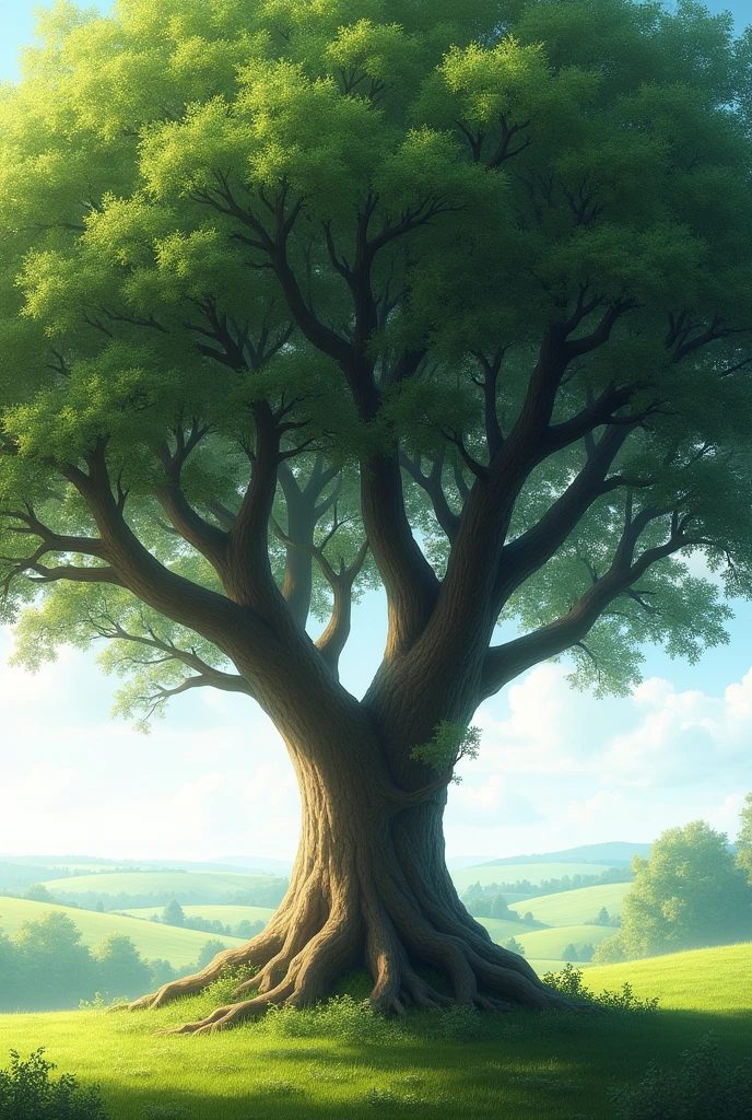 Two trees stand side by sise
