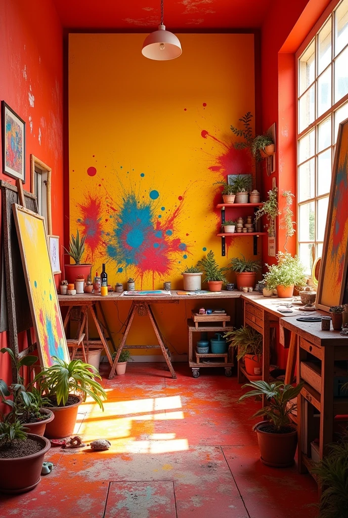 Abhishek studio colour red and yellow