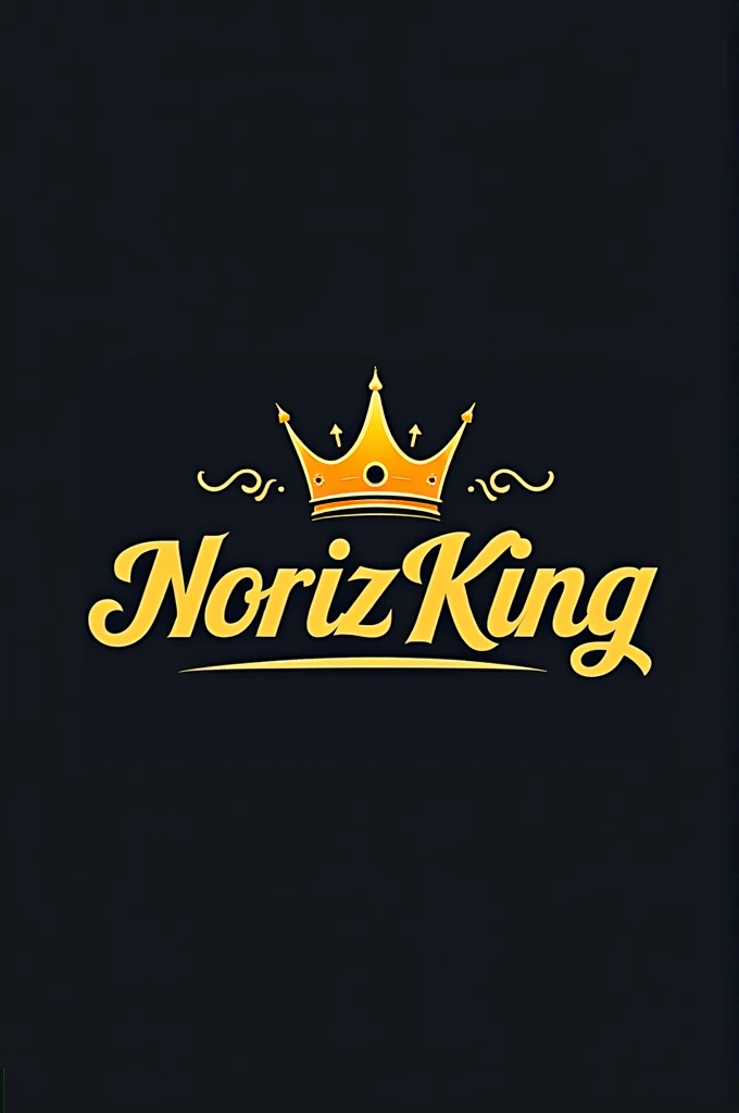 I want a logo that says NorizKing with a crown in the middle and in cursive letters