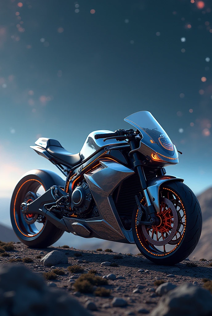 Space themed electric motorcycle