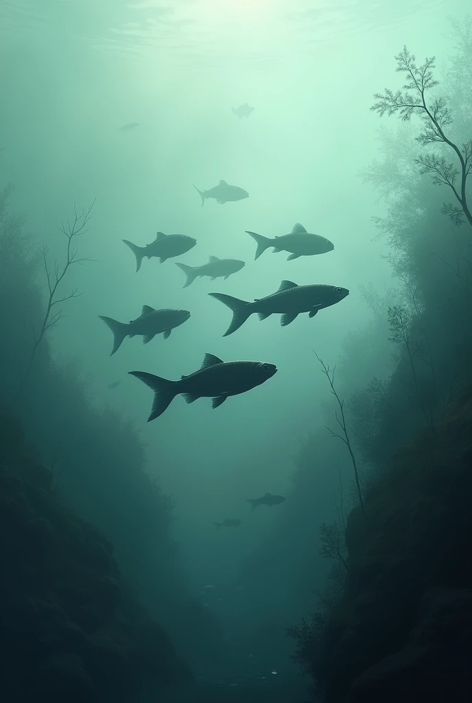 fish underwater cloudy lake