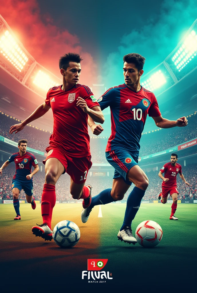 Bangladesh vs nepal Football final match poster With match Day font