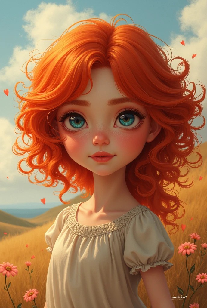 A girl with red hair