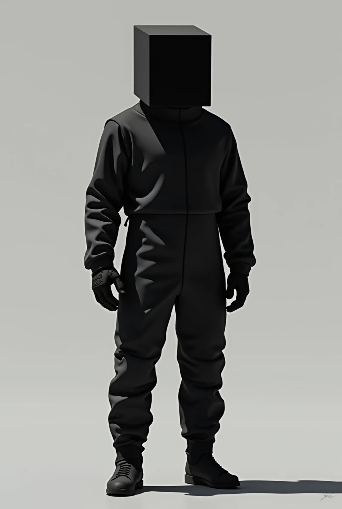 make a minimalist astronaut with a square head in black