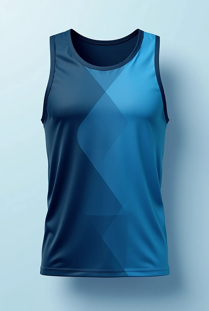 Men's blue decahedral gradient tank top