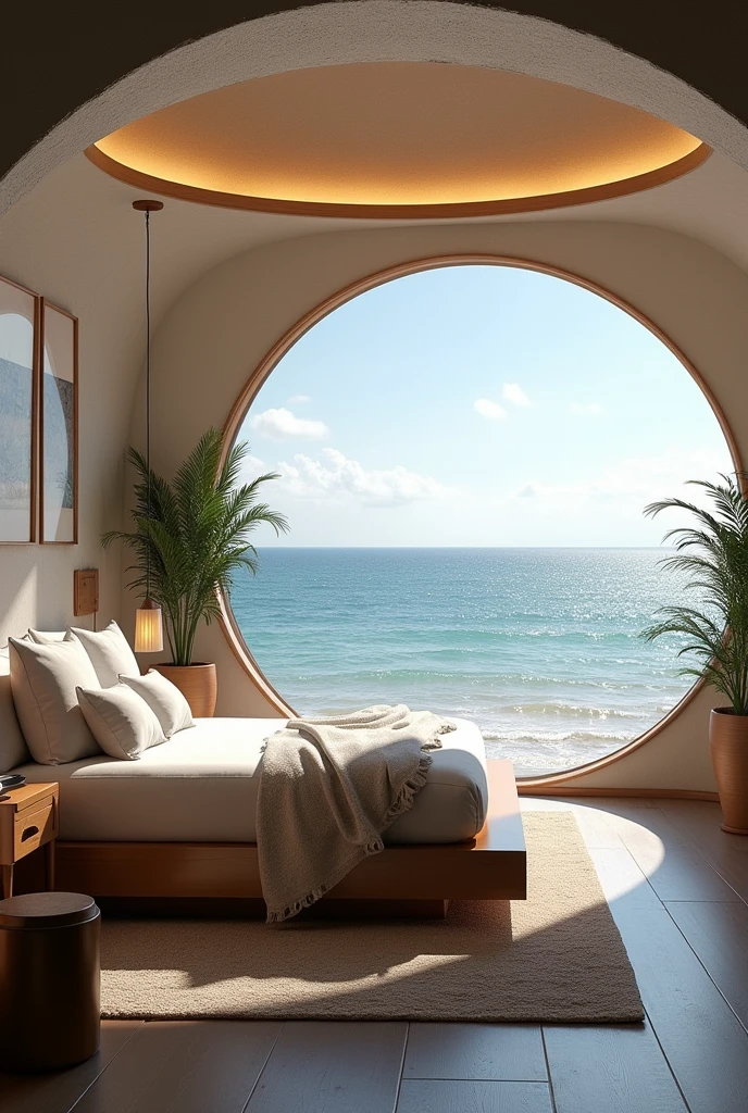 Seaside Dome、Luxurious bedroom with beautiful ocean views