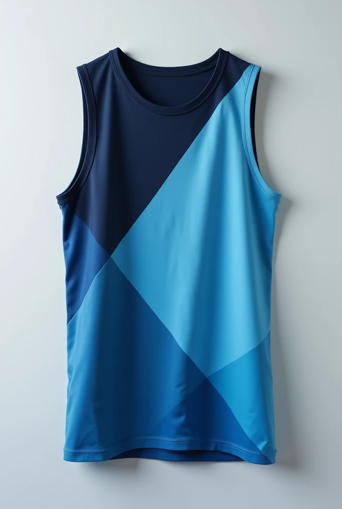 Men's blue decahedral gradient tank top