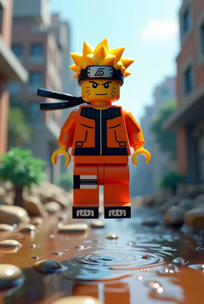 In the heart of the Lego universe, where creativity knows no bounds, Naruto rises above the ordinary—literally! Watch as the iconic ninja, in his blocky Lego form, floats effortlessly in mid-air. Suspended by an unseen force, Naruto's Lego figure captures the essence of adventure and mystery, as if he's been plucked from the Hidden Leaf Village and thrust into a world beyond our own.