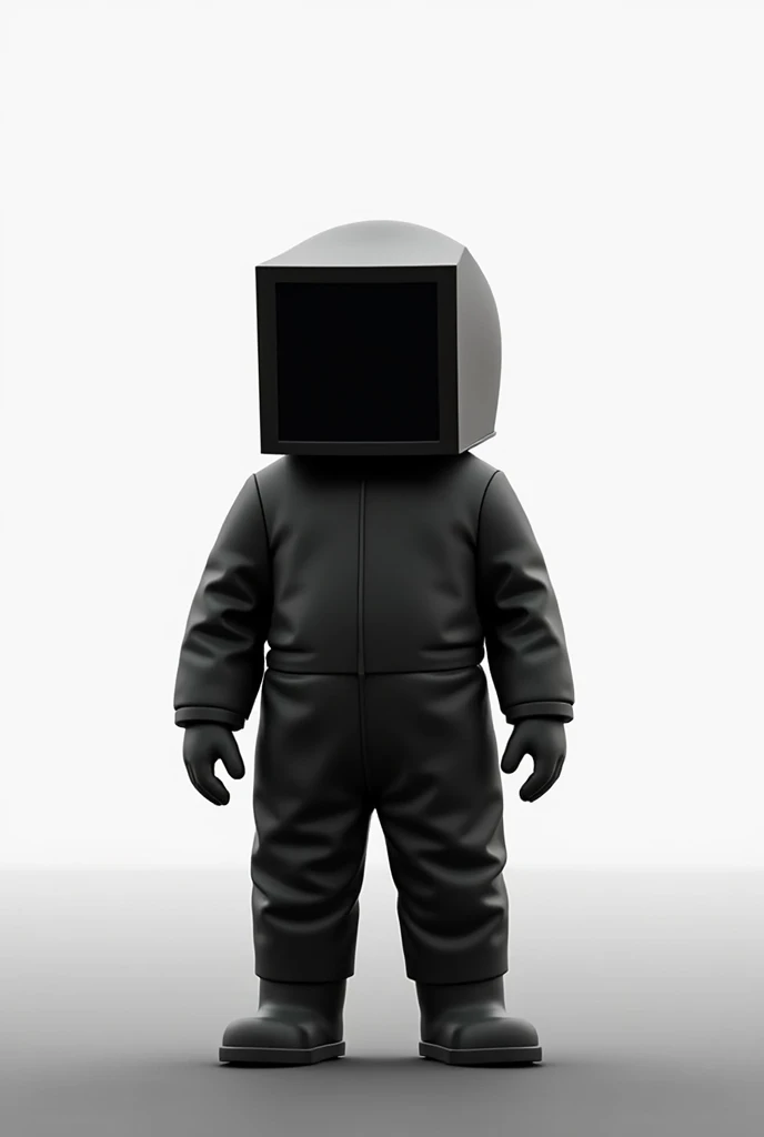 make a minimalist astronaut with a square head in black