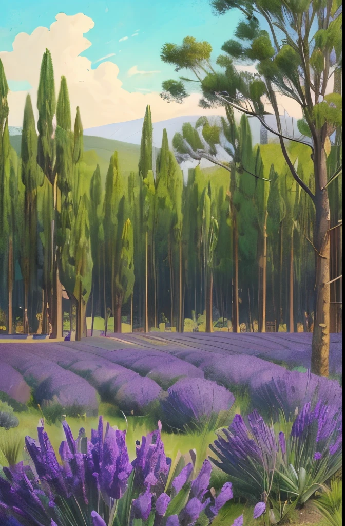 there is a small bush of lavender growing in the garden, a pastel by Carlo Randanini, flickr, hurufiyya, strange vegetation, lavender plants, vicious snapping alligator plant, sage, spike - like branches, alexandros pyromallis, overgrowth of grass, “ iron bark, entangled foliage, intricate foreground, willow plant, proteus vulgaris