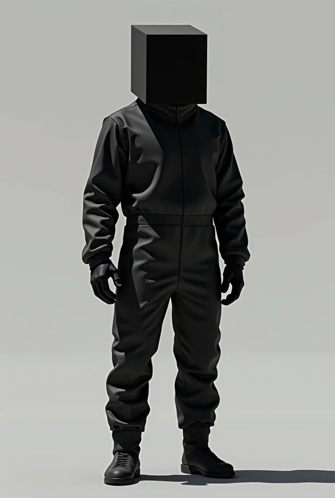 make a minimalist astronaut with a square head in black