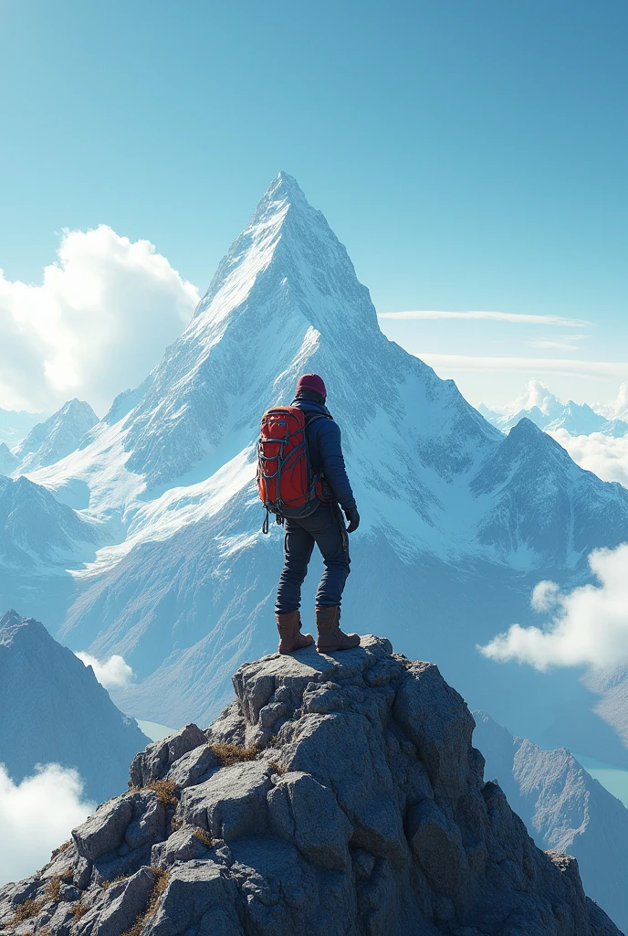 A men in the top of mountain