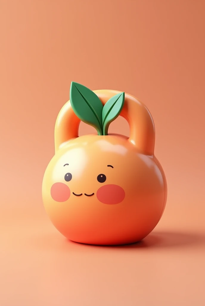 Kettlebell Shaped Like a Peach Emoji

Concept: A kettlebell designed to look like a peach emoji.
Details: The kettlebell should have a smooth, peach-colored finish with a small green leaf on top. It should capture the playful essence of an emoji, with bright and bold colors to stand out.