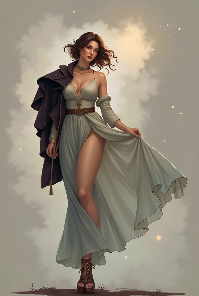 Beautiful 1 woman with brown hair