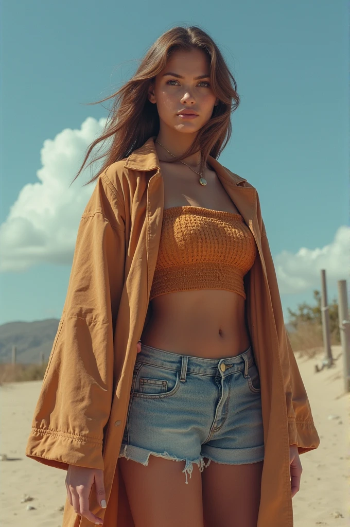 Generally a girl with heavy clothes