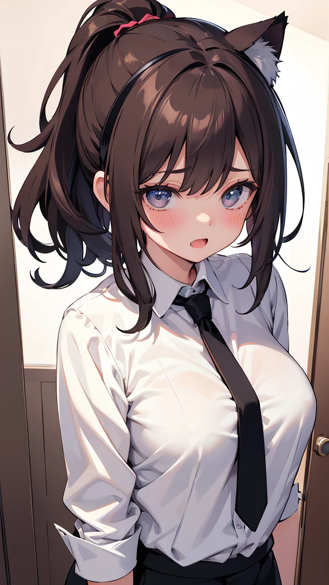 young woman、Brown Skin、Heavy makeup、Brown Hair、Dark eyeshadow、Sunburn、Gal、黒Gal、18 year old daughter、high school girl、Side Ponytail、Wavy Hair、ポニーテールhigh school girl、Brown Skin、Brown Skin、One Man、rape、tears、Beautiful woman、Very thick thighs、Acme Face、Sloppy body、Blazer uniform、classroom、Best image quality、High resolution、masterpiece、super high quality、Thick pubic hair、orgasm face、Lace panties、Lace bra、Very big ass、Very large breasts 、Blushing、4K quality、Blushing、Cry of ecstasy、Wearing black knee socks、Sweaty all over、Heavy breathing、Cowboy Shot、Shaking breasts,uneven chest、上下にShaking breasts、Penis sheath、Standing doggy style