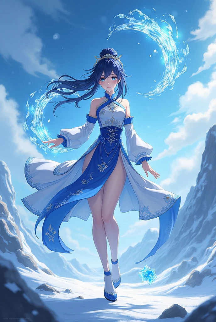Keqing cryo, genshin impact, anime, ice