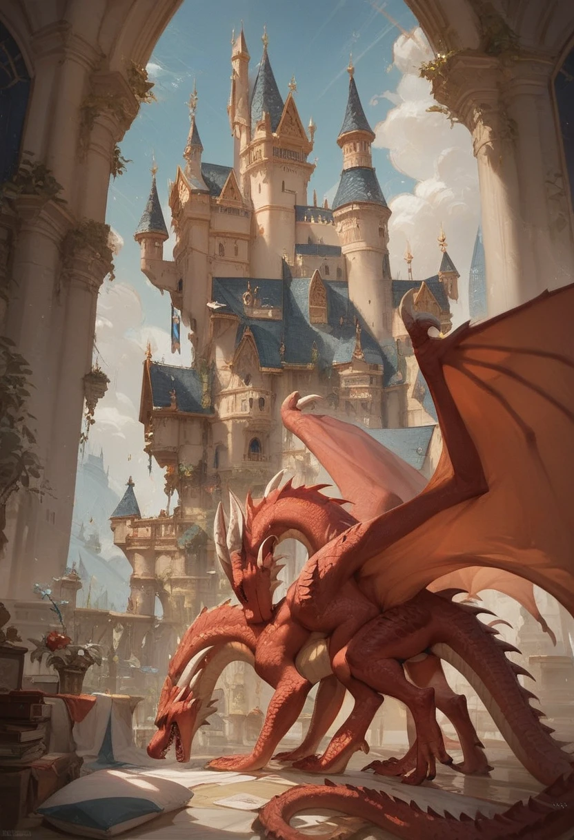 A large dragon with many spikes and sparkling scales all over its body flew up to the highest tower of the castle.. Soon, Behind the Walls, noise was heard from the flapping of its huge wings and gusts of heat. "That evil dragon again", - thought the princess and pulled the hem of her dress.. "Only his fucking was no longer there. sucks", - she said gritting her teeth and resolutely went out onto the small balcony of her tower.