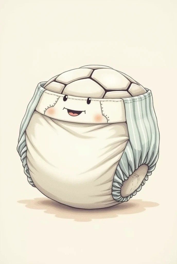 create a soccer ball that looks like a baby diaper in the form of a drawing 1st