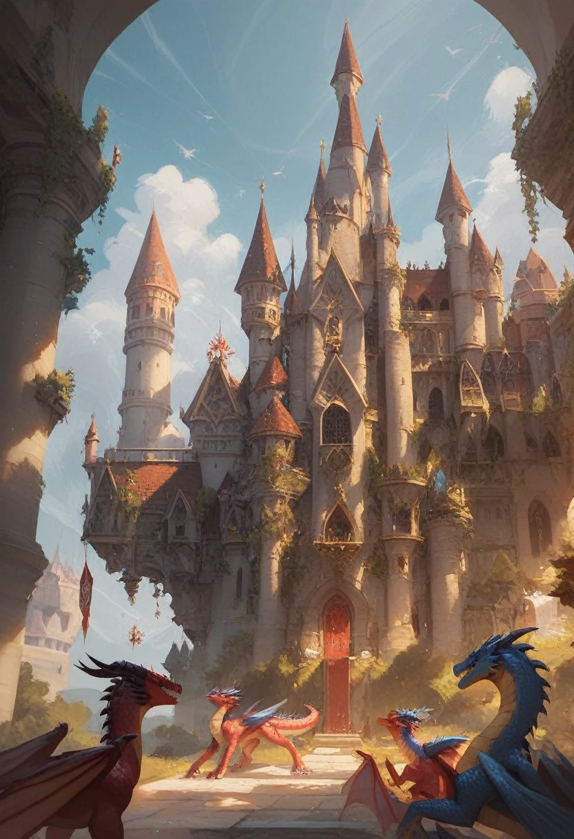 A large dragon with many spikes and sparkling scales all over its body flew up to the highest tower of the castle.. Soon, Behind the Walls, noise was heard from the flapping of its huge wings and gusts of heat. "That evil dragon again", - thought the princess and pulled the hem of her dress.. "Only his fucking was no longer there. sucks", - she said gritting her teeth and resolutely went out onto the small balcony of her tower.