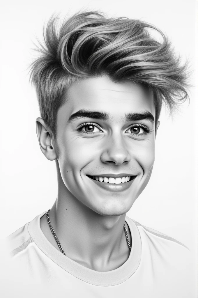 Justin Bieber with old hair drawing