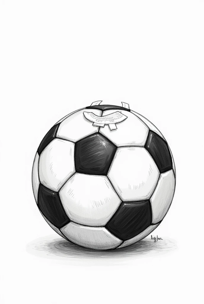 create soccer ball with a baby diaper in the shape of a black and white drawing